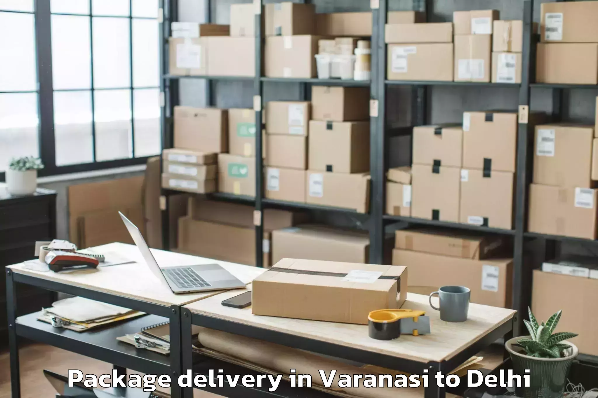 Book Varanasi to Ambience Mall Vasant Kunj Package Delivery